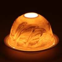 Eclairage d'ambiance en porcelaine "dauphins"